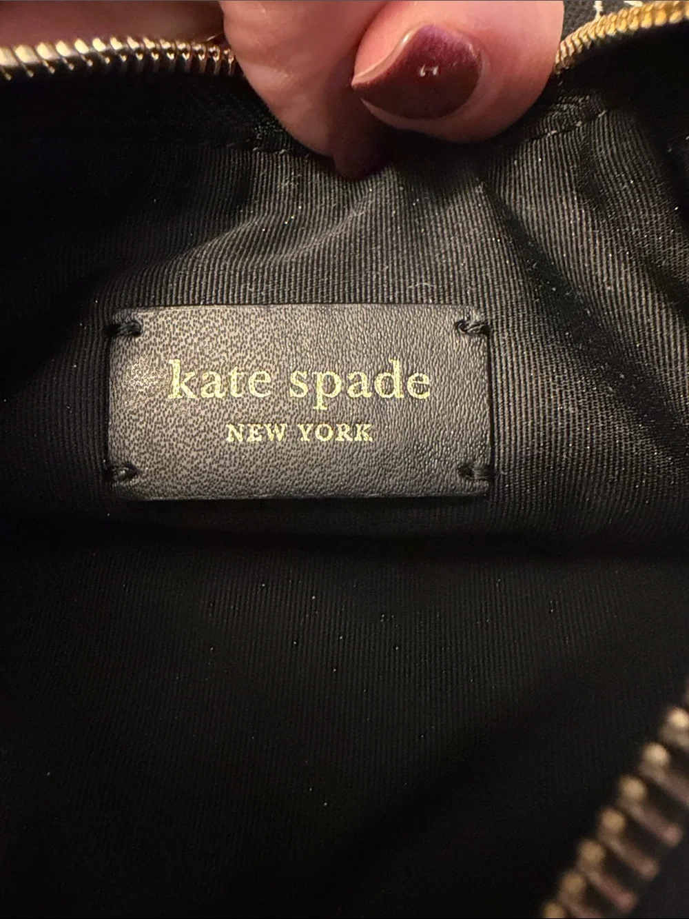Kate Spade Black and Cream Accessory Pouch